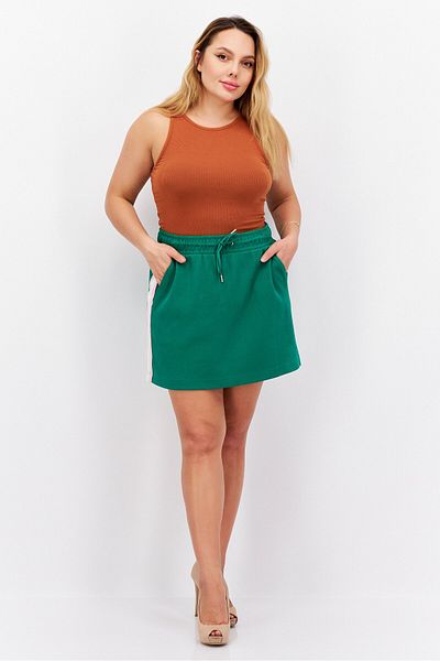 Esprit Women Side Stripe Mini Skirt, Green