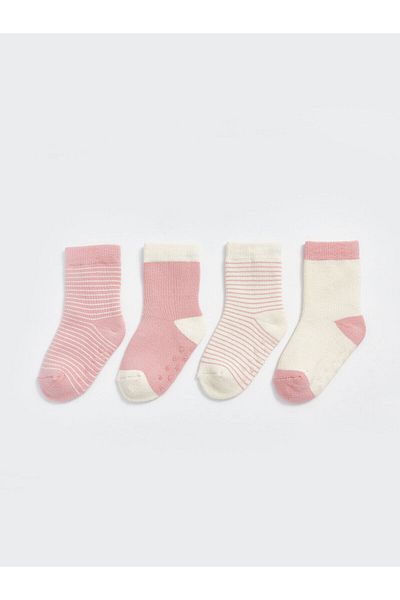 LC Waikiki Lcwk Striped Baby Girl Socks 4-Piece