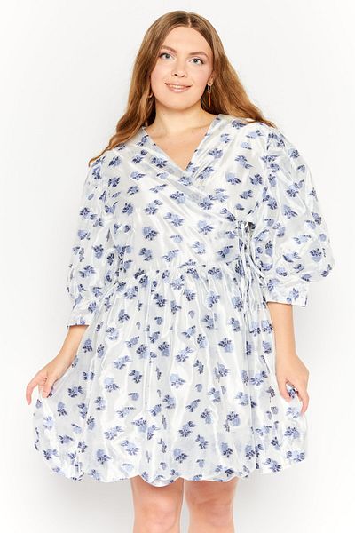 Sister Jane Women All Over Print Wrap Dress, White