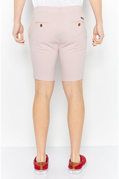Threadbare Men Slim Fit Solid Basic Shorts, Pink