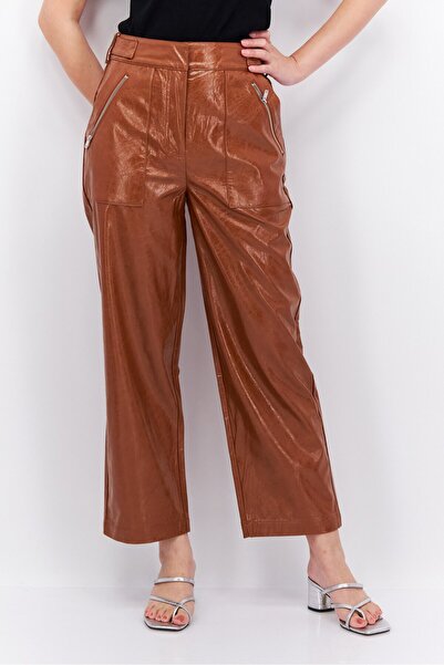 Royalty By Maluma Women Faux-Leather Cropped Pants, Brown