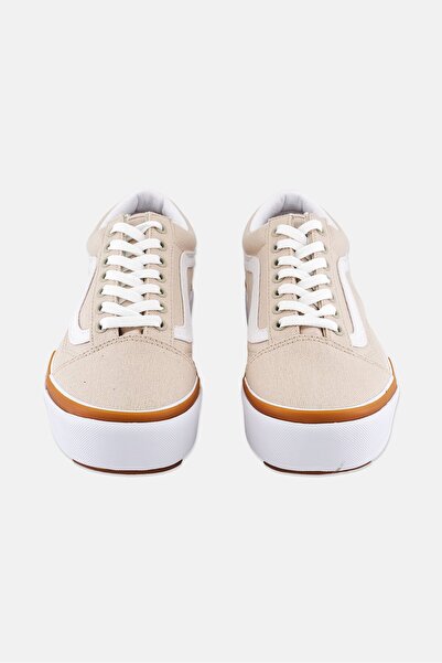 Vans Women Old Skool Stac Lace Up Casual Shoes, Beige