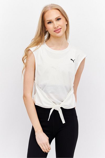 Puma Women Sportswear Fit Short Sleeve Training Top, Beige