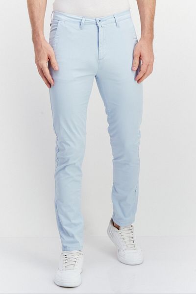 Sorbino Men Regular Fit Solid Chino Pants, Light Blue