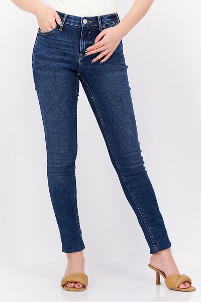 Esprit Women Skinny Fit Washed Stretchable Jeans, Navy