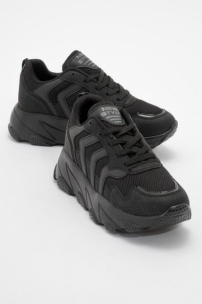 Ccway Pantofi sport de damă cu șireturi NEGRU NEGRU