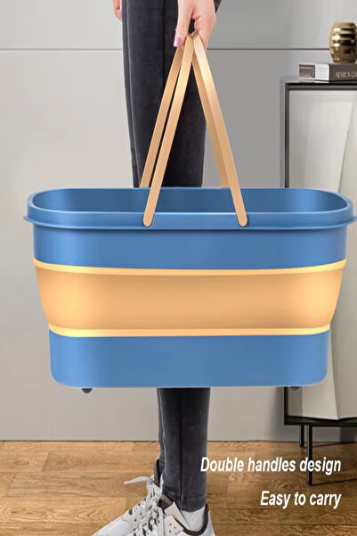 MissClean 12 Liter Foldable Portable Cleaning Bucket - Wheeled, Multi-Purpose