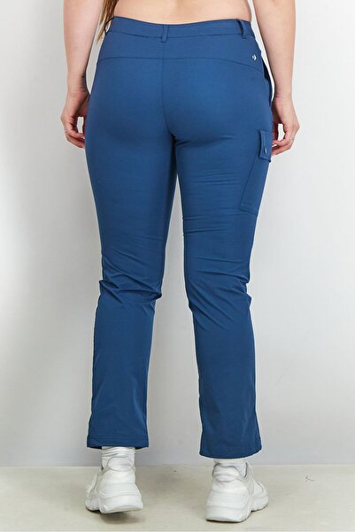 Tchibo Women Regular Fit Plain Non Stretchable Soft Shell Pants, Navy