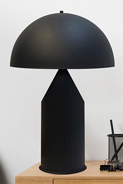 Bamyum Lipeo Siyah Masa Lambası Metal Abajur Yatak Odası Salon Hol Çocuk Odas...