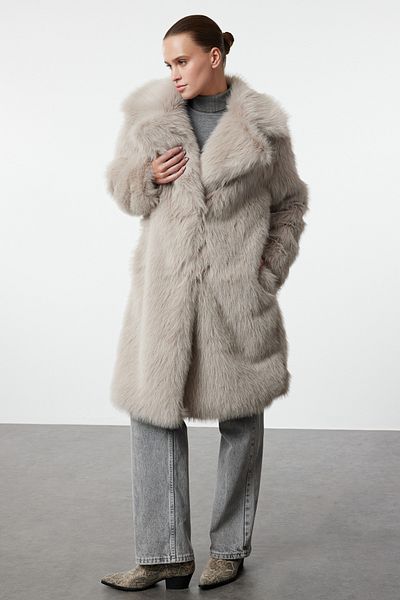 Trendyol Collection Mink Oversize Mold hosszú bunda TWOAW25KB00053
