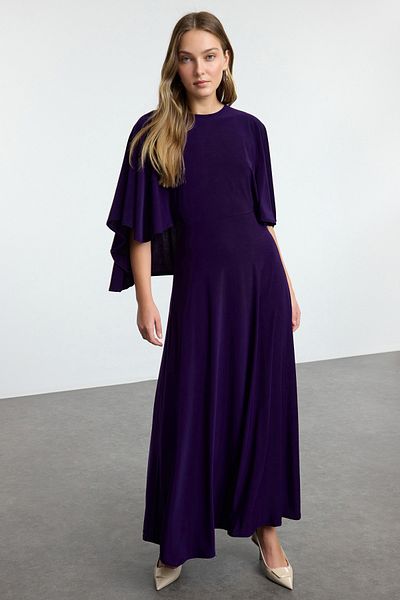 Trendyol Collection Flexible Skater Maxi Φόρεμα - Μωβ Relaxed Fit TWOAW25EL00464