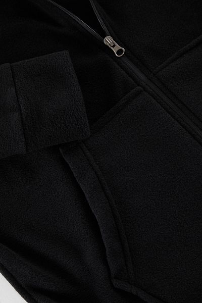 Trendyol Collection Μαύρη κανονική/κανονική εφαρμογή Βασική ζακέτα με φερμουάρ ζεστή φλις/φούτερ TMNAW25SW00183