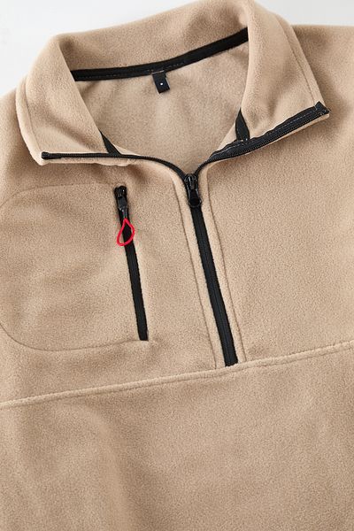 Edit by Trendyol Μπεζ φούτερ Fleece - Ανδρικό πλεκτό φούτερ με κανονική εφαρμογή TEDAW25SW00060