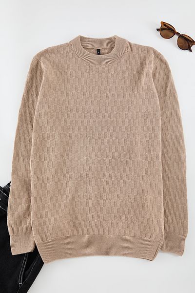 Edit by Trendyol Slim Fit bézs kötöttáru pulóver - TMNAW25KZ00070