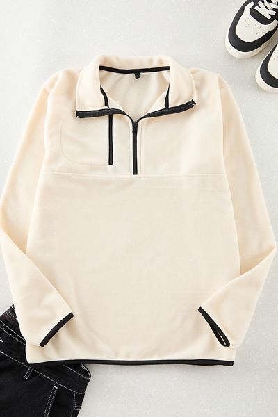 Edit by Trendyol Men's Fleece Sweatshirt - White, Warm, Regular Fit Tedaw25Sw00060