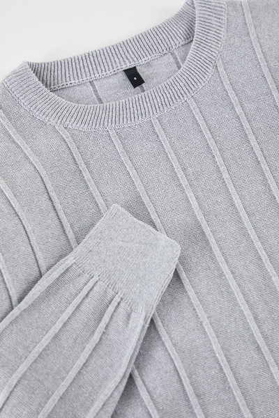 Edit by Trendyol Men's Gray Slim Knitwear Sweater - Tmnaw25Kz00066