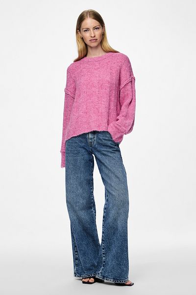 PIECES PCRubble LS O-Neck Knit BC - Pulover