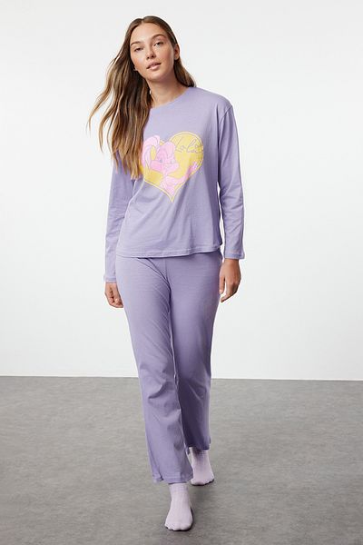 Trendyol Collection Lola Bunny Purple Pletené pyžamo Set – 100% bavlna Thmaw25Pt00154