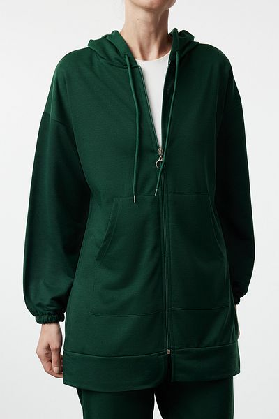 Edit by Trendyol Emerald Green Hooded Cardigan and Trousers Set - Tedaw25Us00018