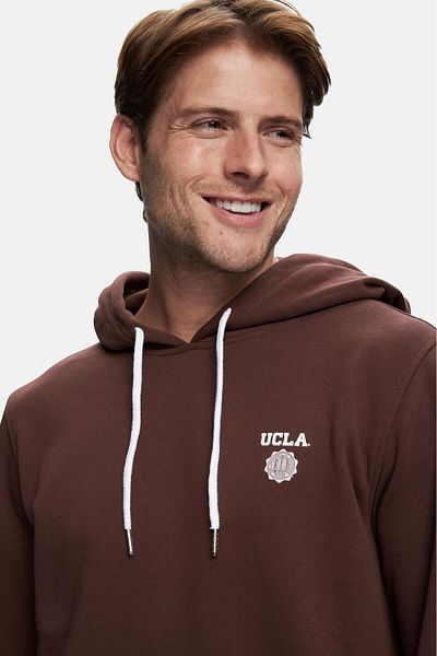 UCLA Nevada Printed Men's Hooded Brown Sweatshirt - Standard Fit