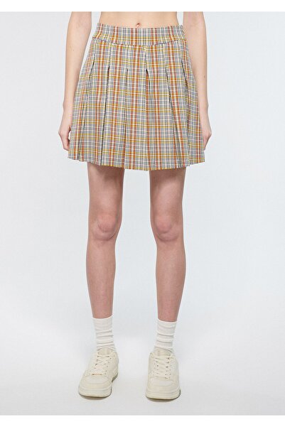 Mavi Kareli Sarı Etek 1310273-85120