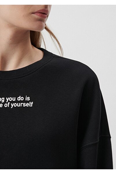 Mavi Kadın Nakış Detaylı Siyah Sweatshirt 1611892-900