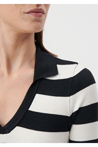 Mavi Striped Black Sweater Fitted 1710304-82375