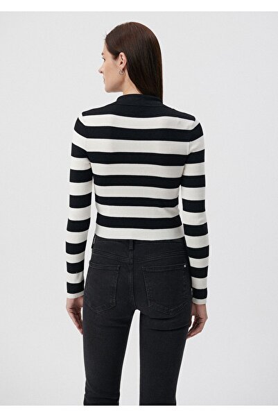 Mavi Striped Black Sweater Fitted 1710304-82375