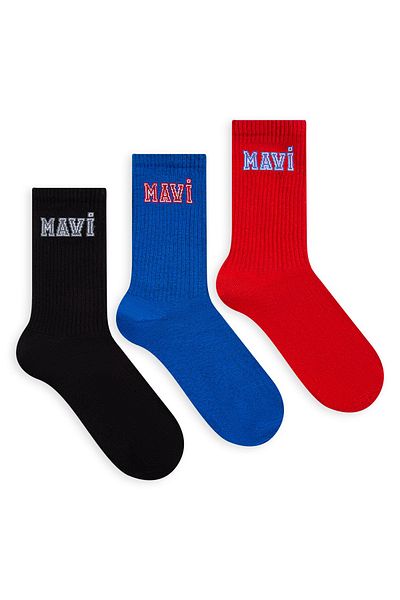 Mavi Logo Printed 3 Piece Socks Set 0911229-900
