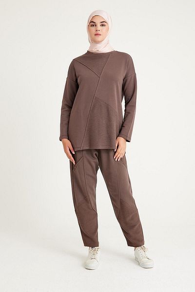 Plistre 2228_sewing Λεπτομερές σετ φόρμας υπερμεγέθης Hijab