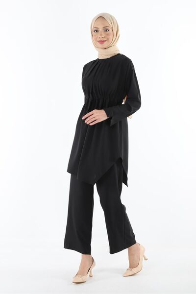 Plistre 2112_Hesettür Asymmetrisch geschnittenes Tunika-Hosen-Doppelset