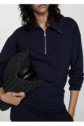 MANGO Fermuarl yuksek yaka sweatshirt Fiyat Yorumlar Trendyol