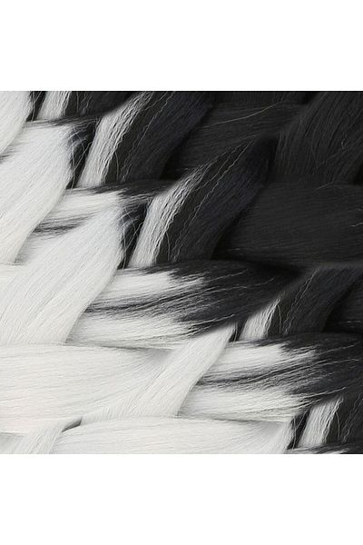 Astra Market Afro Braiding Synthetic Color Transition Hair 100 Gr. / Black / Light Gray