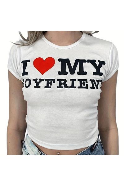 Toum Enya Jewelry - Belt Length Crop Blouse,'Boys Cry' Printed