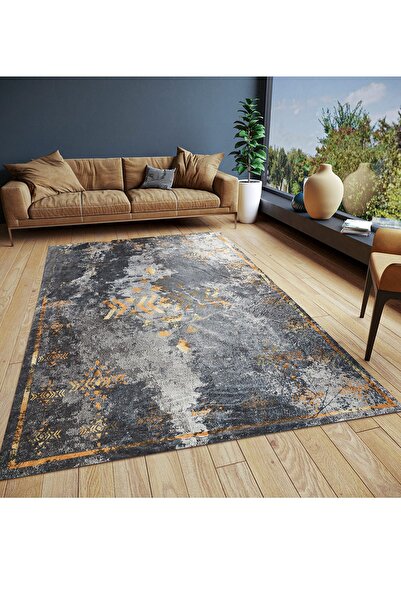 RENKLİBUTİK Modern Desenlerde Kadife Dokulu Lastikli Süngerli Kaymaz Yıkanabi...