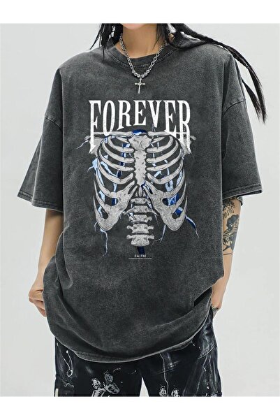 Toum Tricou unisex Enya Jewelry Washable Forever Rib, cu aspect vintage