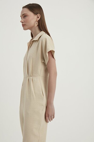 Hiccup Salopetă cu mânecă scurtă plisată cu guler polo