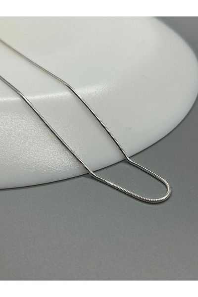 Eylülün Takısı Unisex Steel Silver Color 60 cm Thin Italian Chain Necklace