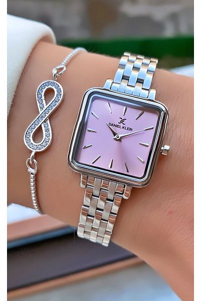 Daniel Klein Brand Silver Color Small Case Women's Wristwatch - with Bracelet Gift