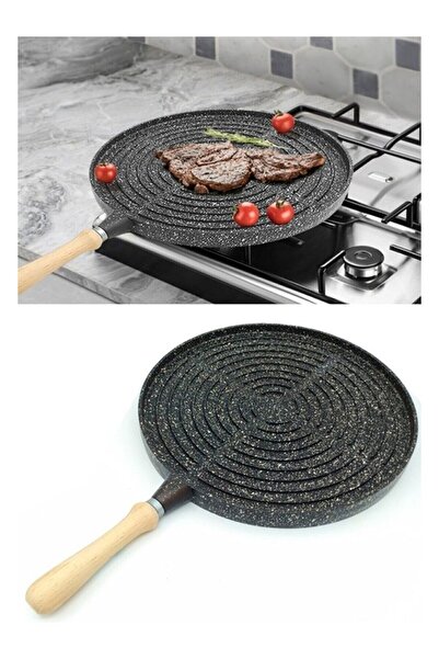 MUTFAKCI Mutfakça Gözleme Tavası Çift Taraflı Döküm Tava Granit Kaplama 36 CM