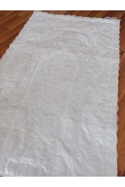 CONSTRAİN French Guipure Velvet Dowry Holder - Bride and Groom Prayer Mat - Large Size