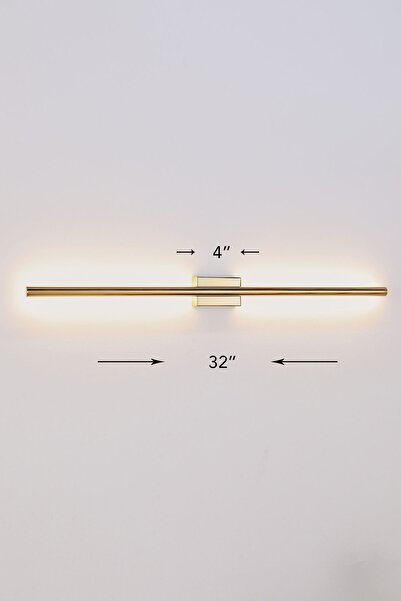 Home Pilli Aplik Tablo Aydınlatma Ayna Üstü Aplik Dekoratif Aydınlatma Kumandalı 3000K Gün Işığı 60cm