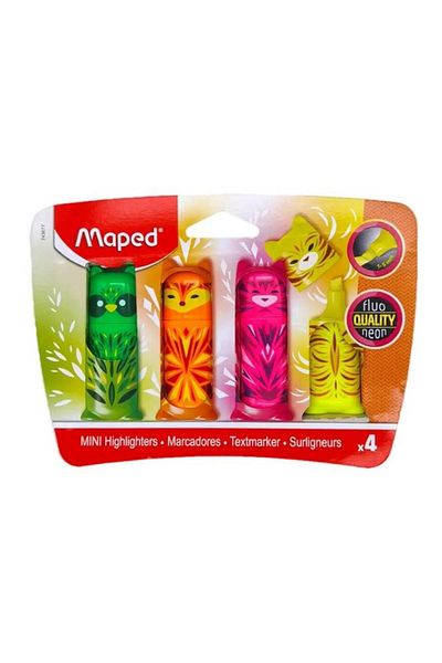 Maped Phosphor Pens Mini Cut 4 Color Pack Set