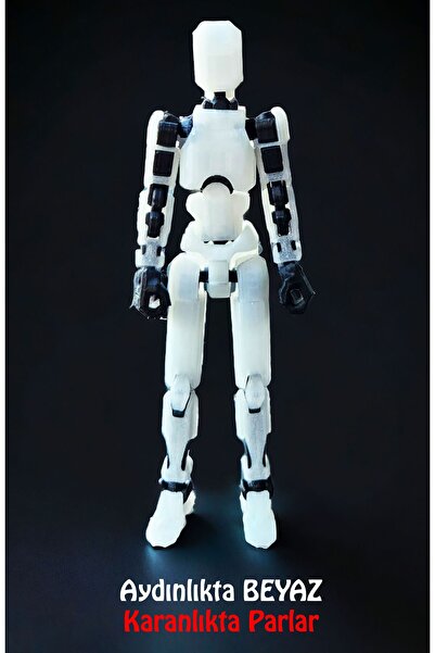 Duru3D Craft Dummy 13 Karanlıkta Parlayan Figür ve Kanat Seti Yeşil Aksiyon Figürü T13 Robot Oyuncak