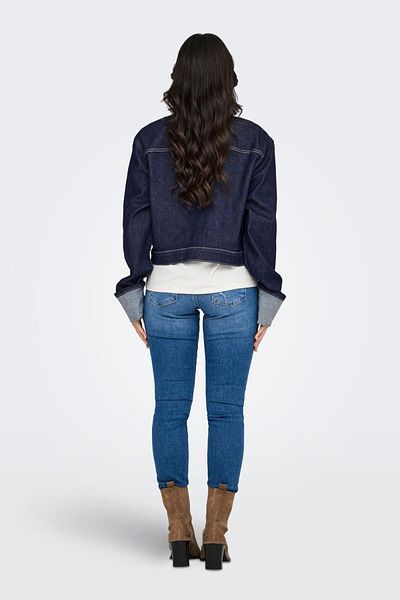 ONLY 15332367   Jachetă de jeans pentru femei Onlmercer Ls - Fold Up, Red Dnm Rea