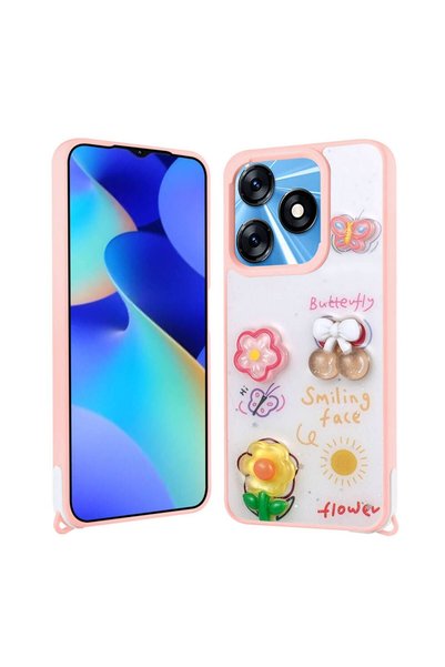 Ummeslem حافظة متوافقة مع غطاء Cevze لهاتف Tecno Spark 10 4G مع شكل منقوش فضي...
