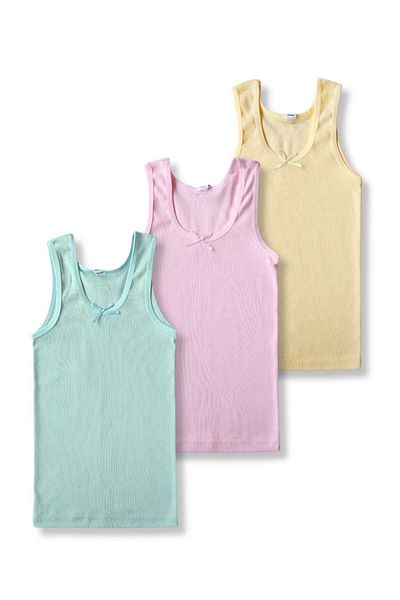 GizaKids 100% Cotton Girl's Undershirt Underwear Set of 3