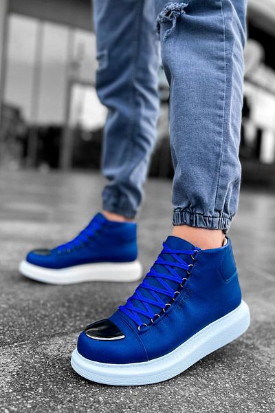 BZ Moda B267 Roma Mirror - Ορθοπεδικά Lace-Up Ανδρικά Αθλητικά Μποτάκια CBT Μπλε
