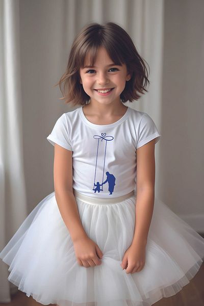MYADA Costum tricou personalizat cu fustă tutu cu tema Ataturk Love 20390