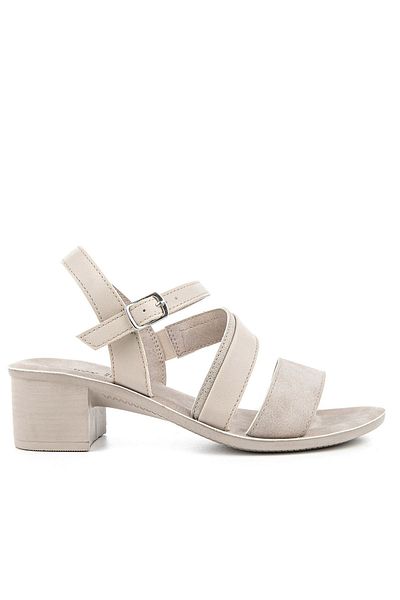 Muya Koss Women's Sandals - Anatomical Sole, Adjustable Buckle, Thick Heel, Cream Color